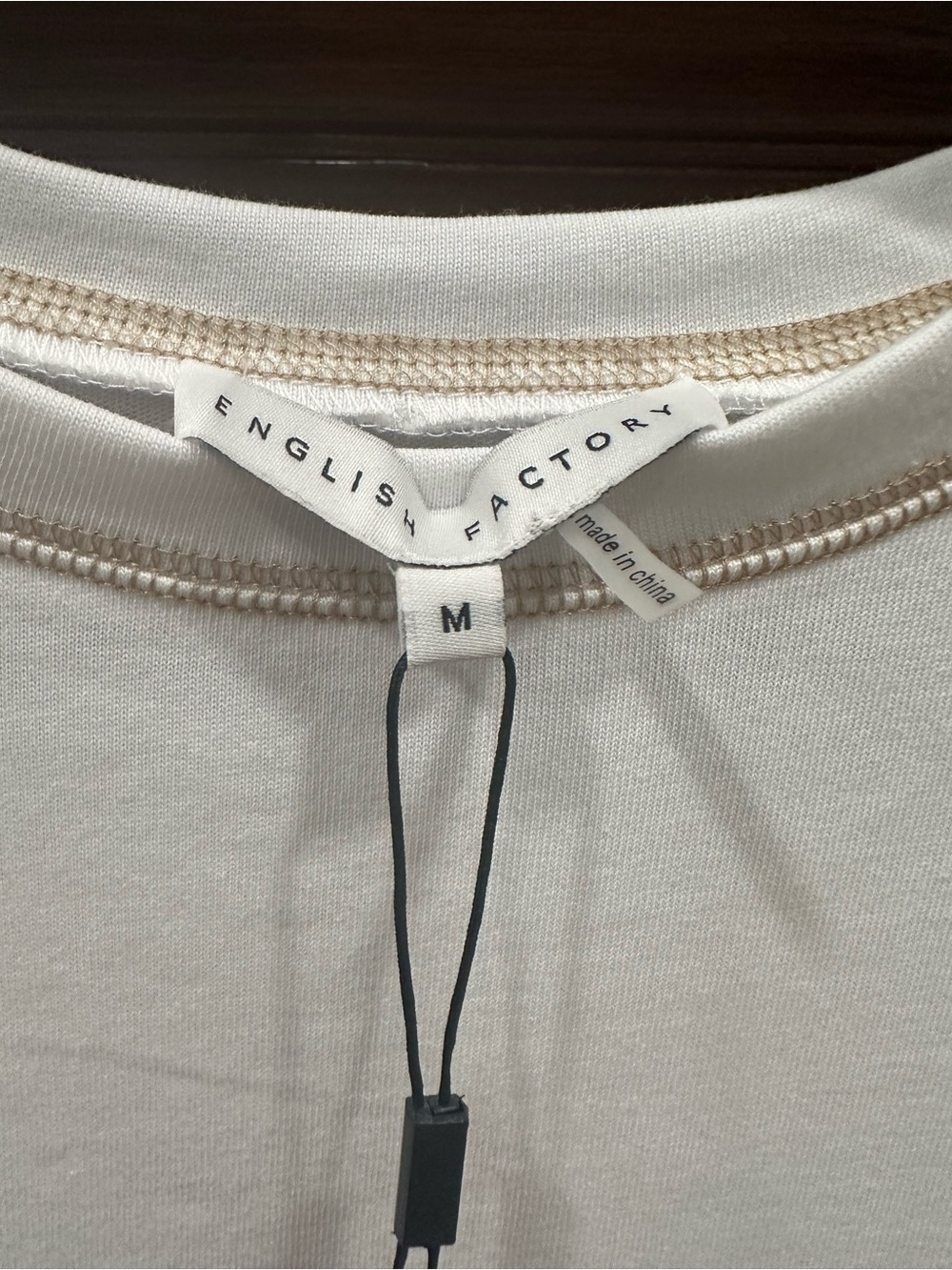 English Factory Cream Short-Sleeve Top with Tan Trim - Picture 3 of 5